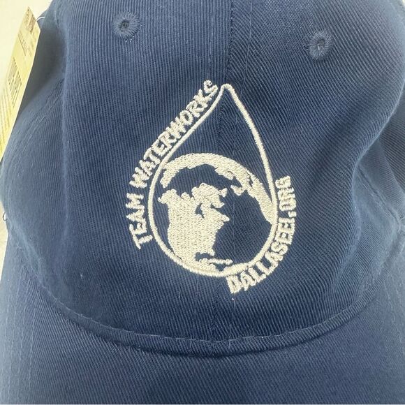 Mens Team Waterworks Dallaseei.org Cap America Blue and White Baseball Hat Cap - Picture 7 of 12
